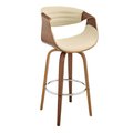 Armen Living Armen Living LCAYBAWACR30 30 in. Arya Swivel Bar Stool; Cream Faux Leather & Walnut Wood LCAYBAWACR30